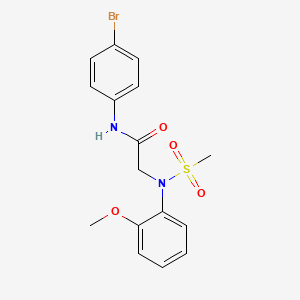 molecular formula C16H17BrN2O4S B4998351 N-(4-BROMOPHENYL)-2-[N-(2-METHOXYPHENYL)METHANESULFONAMIDO]ACETAMIDE 