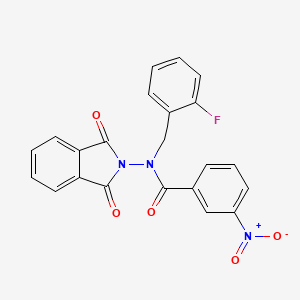 molecular formula C22H14FN3O5 B4998382 N-(1,3-dioxo-1,3-dihydro-2H-isoindol-2-yl)-N-(2-fluorobenzyl)-3-nitrobenzamide 