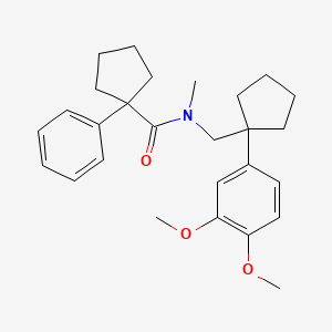 molecular formula C27H35NO3 B4998465 N-[[1-(3,4-dimethoxyphenyl)cyclopentyl]methyl]-N-methyl-1-phenylcyclopentane-1-carboxamide 