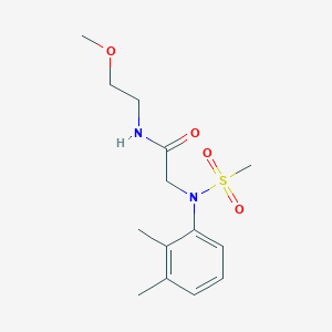 molecular formula C14H22N2O4S B4998590 N~2~-(2,3-dimethylphenyl)-N~1~-(2-methoxyethyl)-N~2~-(methylsulfonyl)glycinamide 