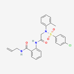 molecular formula C25H24ClN3O4S B4998601 N-allyl-2-{[N-[(4-chlorophenyl)sulfonyl]-N-(2-methylphenyl)glycyl]amino}benzamide 
