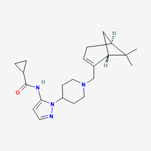 molecular formula C22H32N4O B4998622 N-[2-[1-[[(1R,5S)-6,6-dimethyl-2-bicyclo[3.1.1]hept-2-enyl]methyl]piperidin-4-yl]pyrazol-3-yl]cyclopropanecarboxamide 
