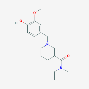 molecular formula C18H28N2O3 B4998644 N,N-diethyl-1-[(4-hydroxy-3-methoxyphenyl)methyl]piperidine-3-carboxamide 