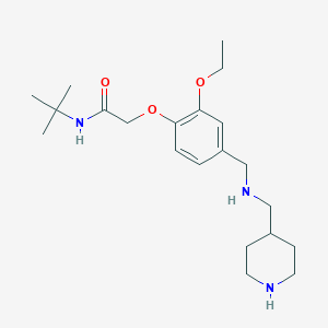 molecular formula C21H35N3O3 B499867 N-tert-butyl-2-(2-ethoxy-4-{[(piperidin-4-ylmethyl)amino]methyl}phenoxy)acetamide 