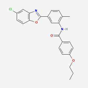 molecular formula C24H21ClN2O3 B4998681 N-[5-(5-chloro-1,3-benzoxazol-2-yl)-2-methylphenyl]-4-propoxybenzamide 
