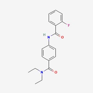 molecular formula C18H19FN2O2 B4998748 N-{4-[(diethylamino)carbonyl]phenyl}-2-fluorobenzamide 