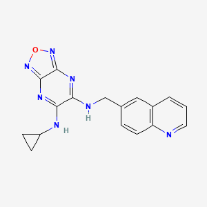 molecular formula C17H15N7O B4998773 N-cyclopropyl-N'-(6-quinolinylmethyl)[1,2,5]oxadiazolo[3,4-b]pyrazine-5,6-diamine 