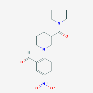 molecular formula C17H23N3O4 B4998886 N,N-diethyl-1-(2-formyl-4-nitrophenyl)piperidine-3-carboxamide 