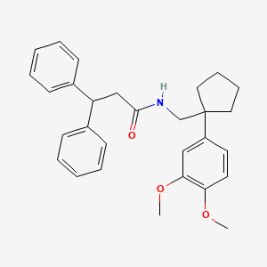 molecular formula C29H33NO3 B4998918 N-{[1-(3,4-dimethoxyphenyl)cyclopentyl]methyl}-3,3-diphenylpropanamide 