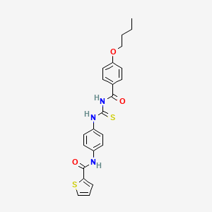 molecular formula C23H23N3O3S2 B4998921 N-[4-({[(4-butoxyphenyl)carbonyl]carbamothioyl}amino)phenyl]thiophene-2-carboxamide 