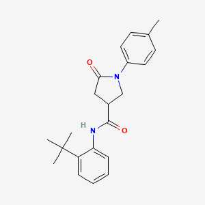molecular formula C22H26N2O2 B4998944 N-(2-tert-butylphenyl)-1-(4-methylphenyl)-5-oxo-3-pyrrolidinecarboxamide 