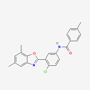 molecular formula C23H19ClN2O2 B4998952 N-[4-chloro-3-(5,7-dimethyl-1,3-benzoxazol-2-yl)phenyl]-4-methylbenzamide 