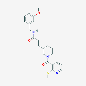 molecular formula C23H29N3O3S B4998987 N-[(3-methoxyphenyl)methyl]-3-[1-(2-methylsulfanylpyridine-3-carbonyl)piperidin-3-yl]propanamide 