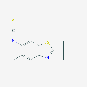 molecular formula C13H14N2S2 B049990 2-Tert-butyl-6-isothiocyanato-5-methyl-1,3-benzothiazole CAS No. 115989-17-8
