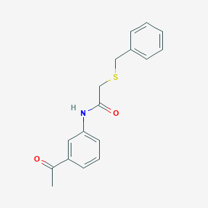 molecular formula C17H17NO2S B499901 N-(3-acetylphenyl)-2-(benzylsulfanyl)acetamide CAS No. 462621-90-5