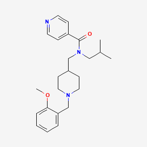 molecular formula C24H33N3O2 B4999078 N-isobutyl-N-{[1-(2-methoxybenzyl)-4-piperidinyl]methyl}isonicotinamide 