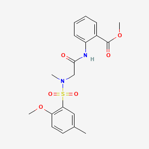 molecular formula C19H22N2O6S B4999082 methyl 2-({N-[(2-methoxy-5-methylphenyl)sulfonyl]-N-methylglycyl}amino)benzoate 