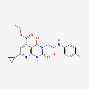 molecular formula C24H26N4O5 B4999088 ETHYL 7-CYCLOPROPYL-3-{[(3,4-DIMETHYLPHENYL)CARBAMOYL]METHYL}-1-METHYL-2,4-DIOXO-1H,2H,3H,4H-PYRIDO[2,3-D]PYRIMIDINE-5-CARBOXYLATE 