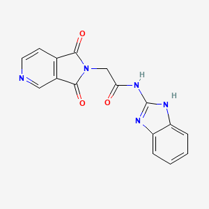 molecular formula C16H11N5O3 B4999108 N-(1,3-dihydro-2H-benzimidazol-2-ylidene)-2-(1,3-dioxo-1,3-dihydro-2H-pyrrolo[3,4-c]pyridin-2-yl)acetamide 