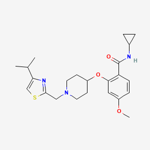 molecular formula C23H31N3O3S B4999190 N-cyclopropyl-2-({1-[(4-isopropyl-1,3-thiazol-2-yl)methyl]-4-piperidinyl}oxy)-4-methoxybenzamide 