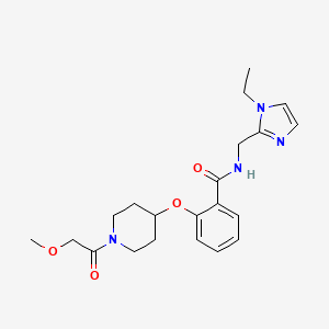 molecular formula C21H28N4O4 B4999291 N-[(1-ethylimidazol-2-yl)methyl]-2-[1-(2-methoxyacetyl)piperidin-4-yl]oxybenzamide 