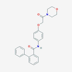 molecular formula C25H24N2O4 B499930 N-[4-(2-morpholin-4-yl-2-oxoethoxy)phenyl]biphenyl-2-carboxamide 