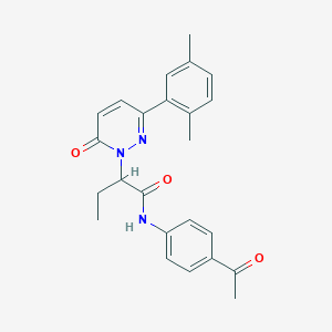 molecular formula C24H25N3O3 B4999417 N-(4-acetylphenyl)-2-[3-(2,5-dimethylphenyl)-6-oxopyridazin-1(6H)-yl]butanamide 
