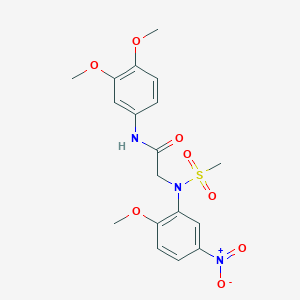 molecular formula C18H21N3O8S B4999452 N~1~-(3,4-dimethoxyphenyl)-N~2~-(2-methoxy-5-nitrophenyl)-N~2~-(methylsulfonyl)glycinamide 