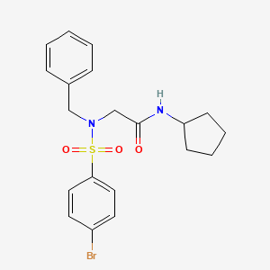 molecular formula C20H23BrN2O3S B4999497 N~2~-benzyl-N~2~-[(4-bromophenyl)sulfonyl]-N-cyclopentylglycinamide 