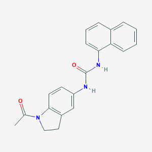 molecular formula C21H19N3O2 B499950 N-(1-acetyl-2,3-dihydro-1H-indol-5-yl)-N'-(1-naphthyl)urea CAS No. 727672-03-9