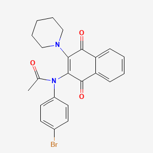 molecular formula C23H21BrN2O3 B4999507 N-(4-bromophenyl)-N-[1,4-dioxo-3-(1-piperidinyl)-1,4-dihydro-2-naphthalenyl]acetamide 
