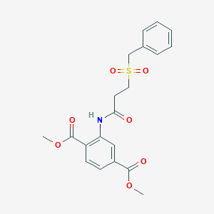 molecular formula C20H21NO7S B4999531 dimethyl 2-{[3-(benzylsulfonyl)propanoyl]amino}terephthalate 