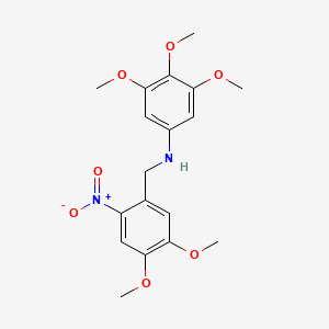 molecular formula C18H22N2O7 B4999568 N-[(4,5-dimethoxy-2-nitrophenyl)methyl]-3,4,5-trimethoxyaniline 
