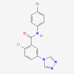 molecular formula C15H10BrClN4O B4999585 N-(4-bromophenyl)-2-chloro-5-(4H-1,2,4-triazol-4-yl)benzamide 