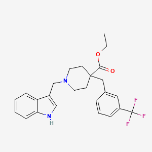 molecular formula C25H27F3N2O2 B4999598 ethyl 1-(1H-indol-3-ylmethyl)-4-[3-(trifluoromethyl)benzyl]-4-piperidinecarboxylate 