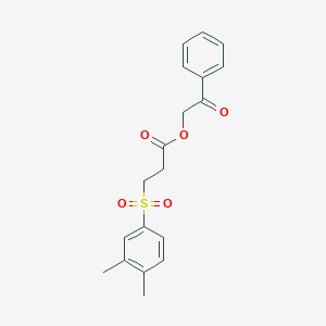 molecular formula C19H20O5S B4999636 Phenacyl 3-(3,4-dimethylphenyl)sulfonylpropanoate 