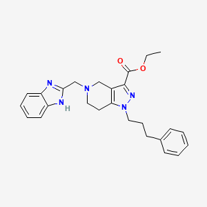 molecular formula C26H29N5O2 B4999644 ethyl 5-(1H-benzimidazol-2-ylmethyl)-1-(3-phenylpropyl)-4,5,6,7-tetrahydro-1H-pyrazolo[4,3-c]pyridine-3-carboxylate 