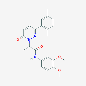 molecular formula C23H25N3O4 B4999675 N-(3,4-dimethoxyphenyl)-2-[3-(2,5-dimethylphenyl)-6-oxopyridazin-1(6H)-yl]propanamide 