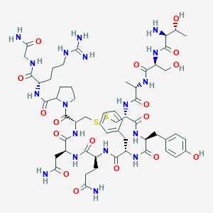 molecular formula C56H82N18O17S2 B049997 10-Thr-11-ser-12-ala-argipressin CAS No. 115712-78-2