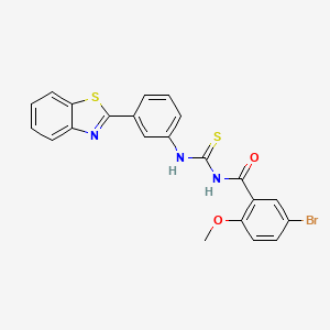 molecular formula C22H16BrN3O2S2 B4999721 N-{[3-(1,3-benzothiazol-2-yl)phenyl]carbamothioyl}-5-bromo-2-methoxybenzamide 