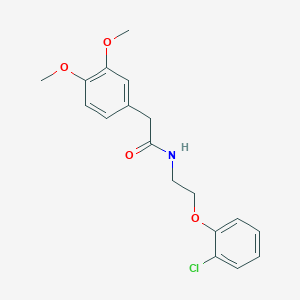 molecular formula C18H20ClNO4 B499976 N-[2-(2-chlorophenoxy)ethyl]-2-(3,4-dimethoxyphenyl)acetamide 