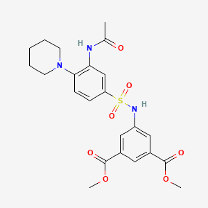 molecular formula C23H27N3O7S B4999840 dimethyl 5-({[3-(acetylamino)-4-(1-piperidinyl)phenyl]sulfonyl}amino)isophthalate 