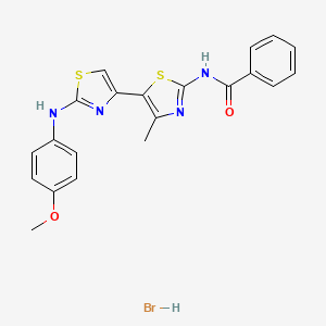 molecular formula C21H19BrN4O2S2 B4999857 N-[5-[2-(4-methoxyanilino)-1,3-thiazol-4-yl]-4-methyl-1,3-thiazol-2-yl]benzamide;hydrobromide 