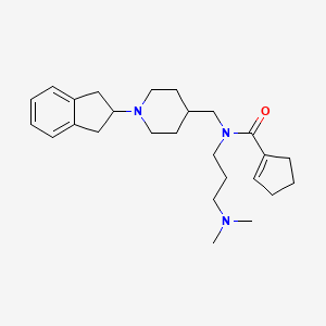 molecular formula C26H39N3O B4999870 N-{[1-(2,3-dihydro-1H-inden-2-yl)-4-piperidinyl]methyl}-N-[3-(dimethylamino)propyl]-1-cyclopentene-1-carboxamide 