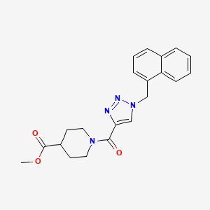 molecular formula C21H22N4O3 B4999938 methyl 1-{[1-(1-naphthylmethyl)-1H-1,2,3-triazol-4-yl]carbonyl}-4-piperidinecarboxylate 