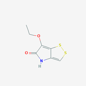 molecular formula C7H7NO2S2 B050000 6-Ethoxy-4H-dithiolo[4,3-b]pyrrol-5-one CAS No. 122514-27-6