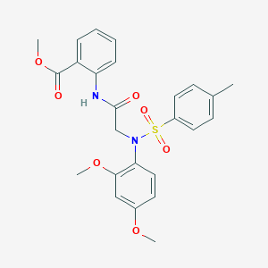 molecular formula C25H26N2O7S B5000050 methyl 2-[[2-(2,4-dimethoxy-N-(4-methylphenyl)sulfonylanilino)acetyl]amino]benzoate 