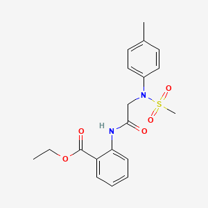 molecular formula C19H22N2O5S B5000078 ethyl 2-{[N-(4-methylphenyl)-N-(methylsulfonyl)glycyl]amino}benzoate 