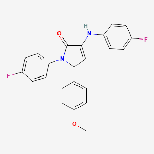 molecular formula C23H18F2N2O2 B5000177 1-(4-fluorophenyl)-3-[(4-fluorophenyl)amino]-5-(4-methoxyphenyl)-1,5-dihydro-2H-pyrrol-2-one 