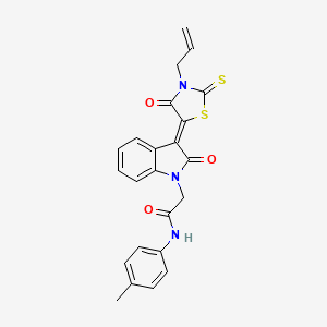 molecular formula C23H19N3O3S2 B5000196 N-(4-methylphenyl)-2-{(3Z)-2-oxo-3-[4-oxo-3-(prop-2-en-1-yl)-2-thioxo-1,3-thiazolidin-5-ylidene]-2,3-dihydro-1H-indol-1-yl}acetamide 